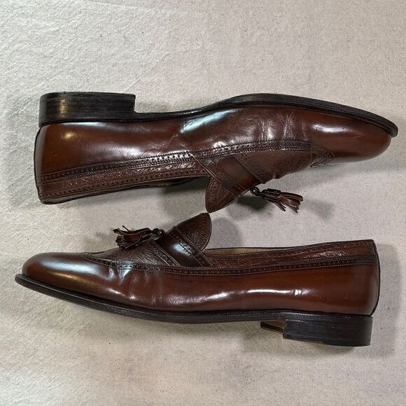 Domani By Johnston & Murphy Wing Tip Tassel Loafers Mens Size 11.5M - Picture 11 of 16